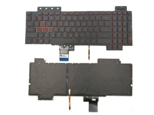 Клавиатура для ноутбука ASUS TUF Gaming FX504 FX505 FX80 чёрная, с красной подсветкой, RU