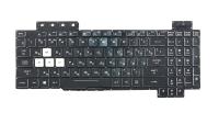 Клавиатура для ноутбука ASUS TUF Gaming FX504 FX505 FX80 чёрная, с белой подсветкой, RU (MZ2)