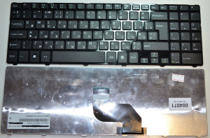 Клавиатура для ноутбука MSI CR640, чёрная, маленький Enter, с рамкой, RU