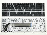 Клавиатура для ноутбука HP Probook 4540, чёрная, с серебряной рамкой, RU (MZ)