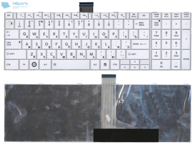 Клавиатура для ноутбука Toshiba Satellite C850, C870, белая, RU