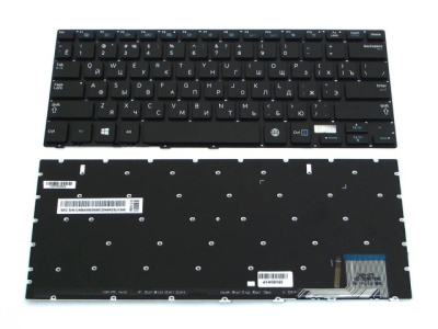 Клавиатура для ноутбука Samsung NP730U3E, 740U3E, чёрная, с подсветкой, RU